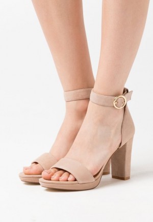 Anna Field Läder High Klackar Sandals Sandaler Dam Beige | KGI-317526