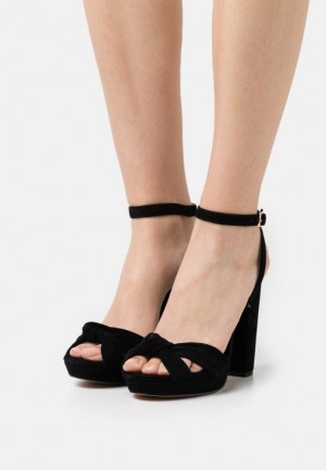Anna Field Läder High Klackar Sandals Sandaler Dam Svarta | JHS-082496