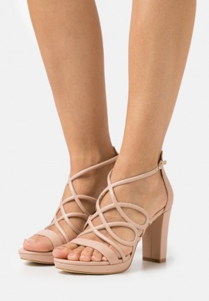 Anna Field Läder High Klackar Sandals Sandaler Dam Beige | GNY-610873