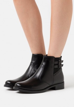 Anna Field Läder Klassiska Ankle Boots Stövletter Dam Svarta | JAE-812650