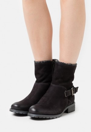 Anna Field Läder Klassiska Ankle Boots Stövletter Dam Svarta | HYZ-137825