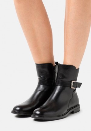 Anna Field Läder Klassiska Ankle Boots Stövletter Dam Svarta | FMN-209831