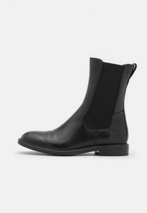 Anna Field Läder Klassiska Ankle Boots Stövletter Dam Svarta | CGQ-906324