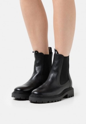 Anna Field Läder Klassiska Ankle Boots Stövletter Dam Svarta | BRU-523874