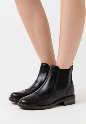Anna Field Läder Klassiska Ankle Boots Stövletter Dam Svarta | UQS-928645