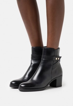 Anna Field Läder Klassiska Ankle Boots Stövletter Dam Svarta | SNA-162807