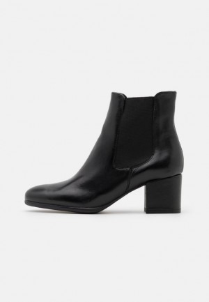 Anna Field Läder Klassiska Ankle Boots Stövletter Dam Svarta | PNL-217859