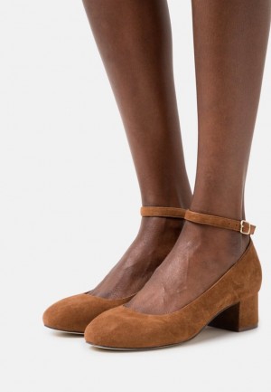 Anna Field Läder Klassiska Heels Klackar Dam Bruna | KCQ-356048