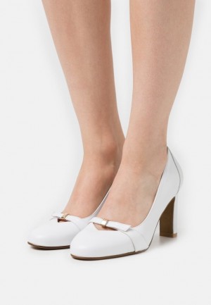 Anna Field Läder Klassiska Heels Klackar Dam Vita | KAS-196230