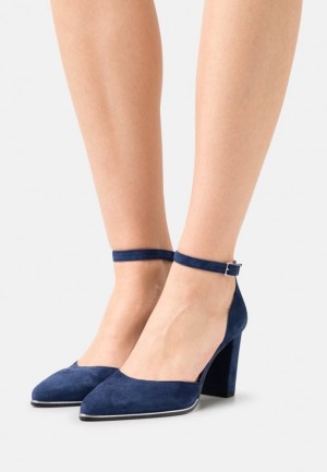 Anna Field Läder Klassiska Heels Klackar Dam Mörkblå | JXT-618590