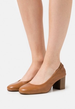 Anna Field Läder Klassiska Heels Klackar Dam Bruna | ALE-084372