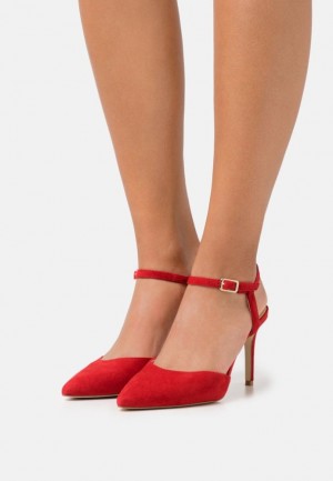Anna Field Läder Klassiska Heels Klackar Dam Röda | VAI-467150