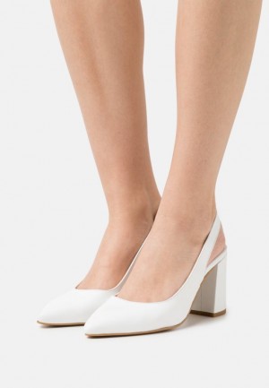 Anna Field Läder Klassiska Heels Klackar Dam Vita | QKB-041739