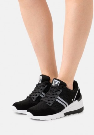 Anna Field Läder Mix Trainers Sneakers Dam Svarta | LJF-895746