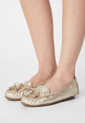 Anna Field Läder Moccasins Låga Skor Dam Guld | BVS-913574
