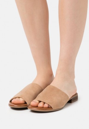 Anna Field Läder Mules Tofflor Dam Beige | WCG-469738