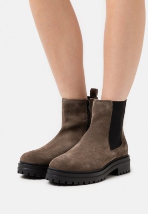 Anna Field Läder Platform Ankle Boots Stövletter Dam Grå Bruna | IGY-256348