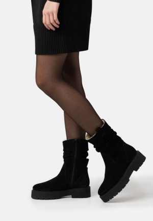 Anna Field Läder Platform Boots Stövlar Dam Svarta | UGO-507829