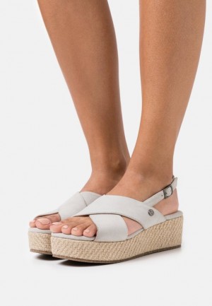 Anna Field Läder Platform Sandals Sandaler Dam Grå | RXC-015792