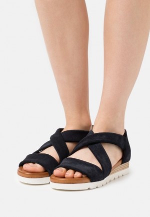 Anna Field Läder Platform Sandals Sandaler Dam Mörkblå | QRW-306421