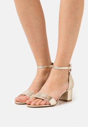 Anna Field Läder Sandals Sandaler Dam Guld | NFH-018379