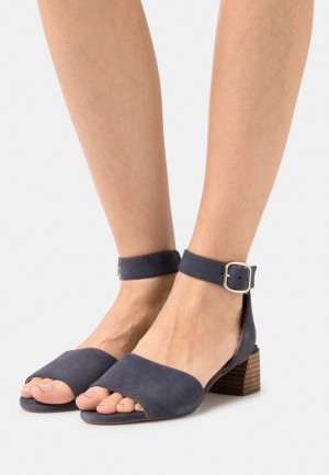 Anna Field Läder Sandals Sandaler Dam Mörkblå | KQH-146537