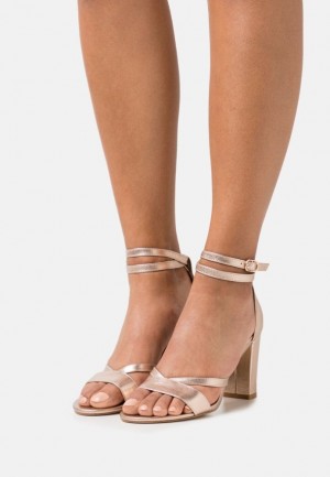 Anna Field Läder Sandals Sandaler Dam Rosa Guld | RBD-638259