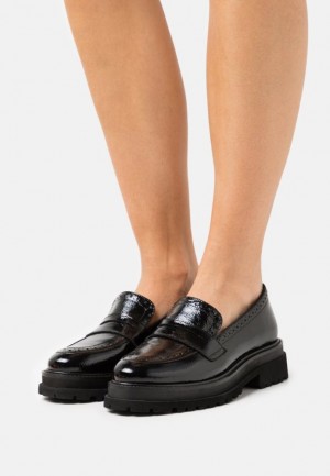 Anna Field Läder Slip Ons Låga Skor Dam Svarta | WBJ-025697