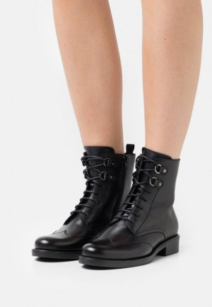Anna Field Läder Spets Up Ankle Boots Stövletter Dam Svarta | NRX-842970