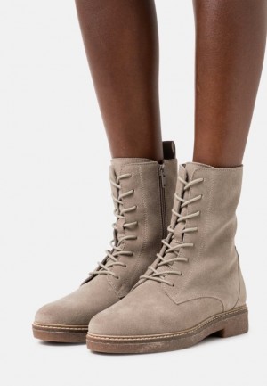 Anna Field Läder Spets Up Ankle Boots Stövletter Dam Grå Bruna | NJD-705143