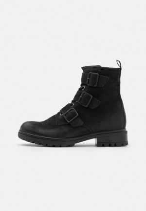 Anna Field Läder Spets Up Ankle Boots Stövletter Dam Svarta | NCU-594867