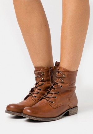 Anna Field Läder Spets Up Ankle Boots Stövletter Dam Bruna | JOL-057629