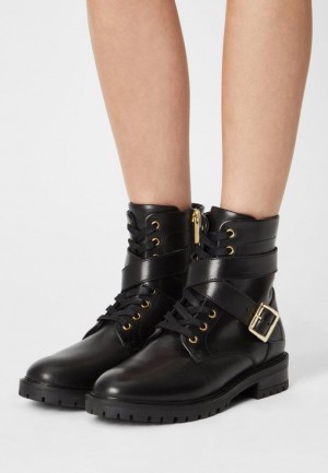 Anna Field Läder Spets Up Ankle Boots Stövletter Dam Svarta | GHS-350691