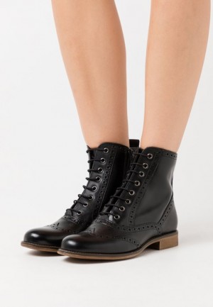 Anna Field Läder Spets Up Ankle Boots Stövletter Dam Svarta | EXT-862570