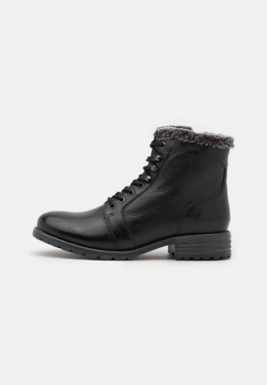 Anna Field Läder Spets Up Ankle Boots Stövletter Dam Svarta | CUD-019347