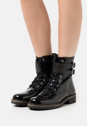 Anna Field Läder Spets Up Ankle Boots Stövletter Dam Svarta | SGT-016894