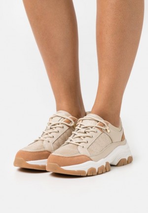 Anna Field Läder Trainers Sneakers Dam Beige | HEG-976340