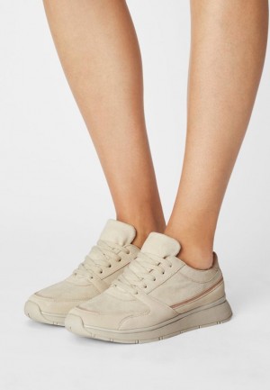 Anna Field Läder Trainers Sneakers Dam Beige | SDI-401238