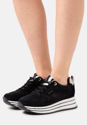 Anna Field Läder Trainers Sneakers Dam Svarta | BOI-152307