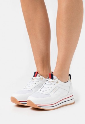 Anna Field Läder Trainers Sneakers Dam Vita | UJD-970516