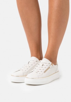 Anna Field Läder Trainers Sneakers Dam Vita | TDP-473129