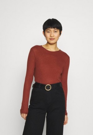Anna Field Long Sleeved Top T-shirt Dam Bruna | UXH-524687
