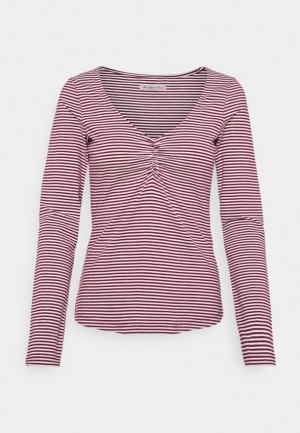Anna Field Long Sleeved Top T-shirt Dam Mörkröda | JIN-735016
