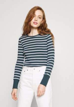 Anna Field Long Sleeved Top T-shirt Dam Mörkblå | IWS-960521