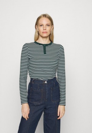Anna Field Long Sleeved Top T-shirt Dam Mörkgröna | RMS-804951