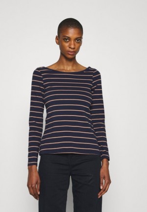 Anna Field Long Sleeved Top T-shirt Dam Mörkblå | PIL-984761