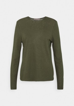 Anna Field Long Sleeved Top T-shirt Dam Olivgröna | YSE-279850