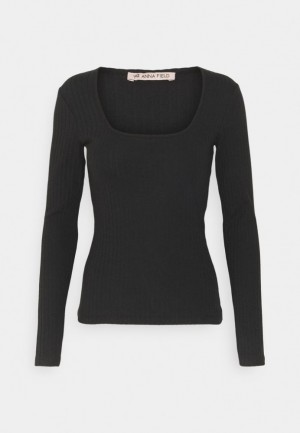 Anna Field Long Sleeved Top T-shirt Dam Svarta | FJZ-283691