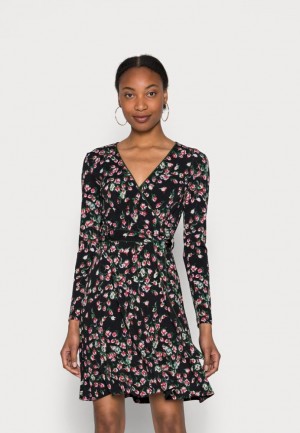 Anna Field Long Sleeves Flared Klänning Jersey Klänning Klänning Dam Olivgröna | COM-297840