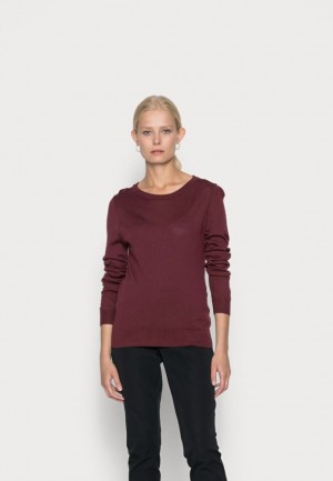 Anna Field Merino Ull Jumper Jumper Pullover Dam Vinröda | RGE-870234